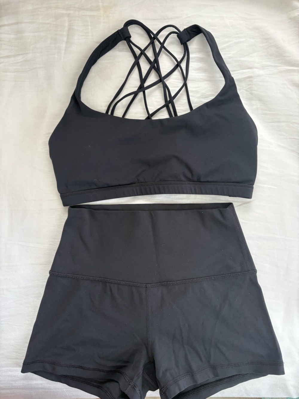 CRZ YOGA Black Strappy Workout Set